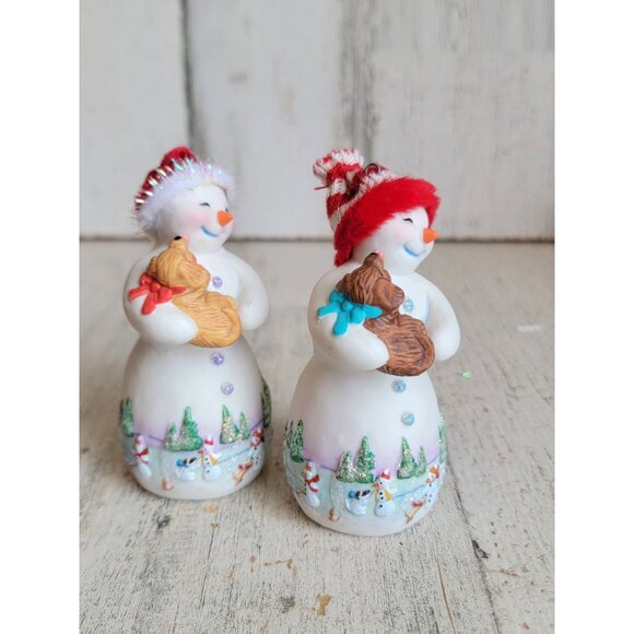 Hallmark snow top lodge Snowman puppy ornament Xmas set - Picture 2 of 5